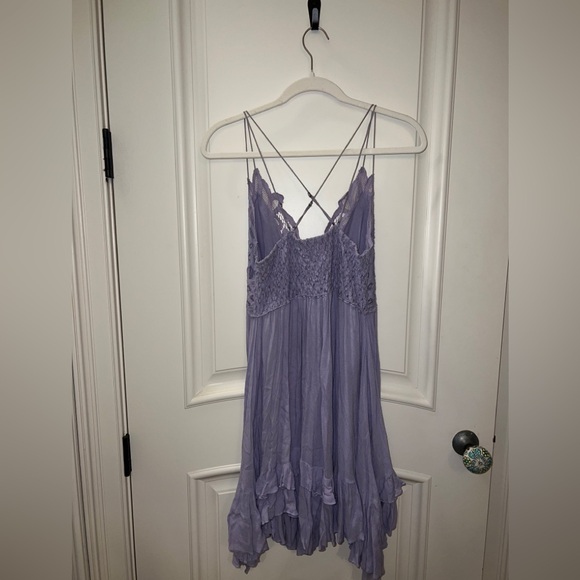Free People Adela Slip Sleeveless Lilac Purple Mini Dress, Large - Picture 2 of 2